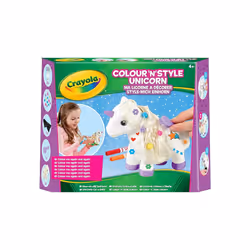 CRAYOLA Colour 'n' Style Unicorn Colour Your Own Unicorn Again and Again Includes Washable Marker Pens Beads & Hairbrush Idea ...