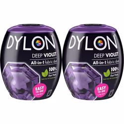 DYLON Washing Machine Fabric Dye Pod for Clothes & Soft Furnishings, 350g Deep Violet (Pack of 2)