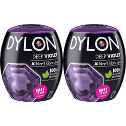 DYLON Washing Machine Fabric Dye Pod for Clothes & Soft Furnishings, 350g  Deep Violet (Pack of 2)