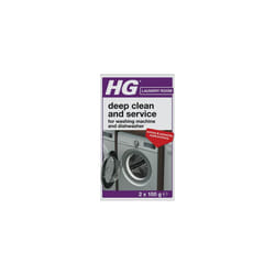 HG Deep Clean & Service Washing Machine Cleaner & Dishwasher Cleaner, Dishwasher & Washing Machine Descaler, Removes Deposits, Kitchen & Laundry