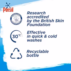 Persil Non Bio Laundry Washing Liquid Detergent 100% recyclable bottle tough on stains, gentle next to sensitive skin 53 wash 1.431 L