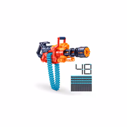 X-Shot Excel Crusher Foam Dart Blaster (35 Dart Belt, 48 Darts), Red Toy Blaster