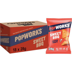 Popworks Sweet BBQ 28g (Case of 18) | Gluten Free | Perfect for Sharing
