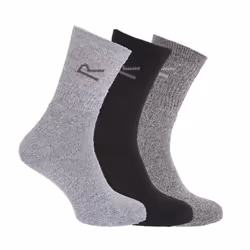 Regatta Great Outdoors Mens Cotton Rich Casual Socks (Pack Of 3) - One Size, Grey Marl