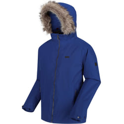 Regatta Mens Haig Waterproof Insulated Fur Trimmed Hooded Outdoor Jacket - 3XL, Blue
