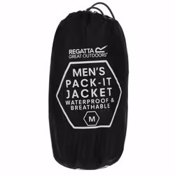 Regatta Men's Pack It III Waterproof Shell Jacket, Black, X-Large - Additional view 5