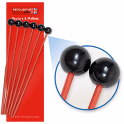 Percussion Plus PP066, Mallets, Plastic, Red, Hard, 4 mm, 225 mm