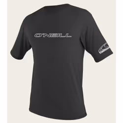 O'Neill Basic Skins S/S Rash Tee, T-shirt, Adult, Male, Black, White, Image, XL