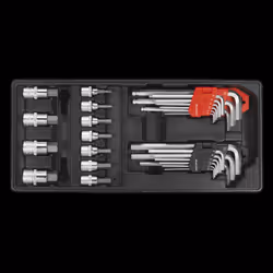Tool Tray with Hex/Ball-End Hex Keys & Socket Bit Set 29pc