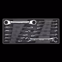 Tool Tray with Flare Nut & Ratchet Ring Spanner Set 12pc