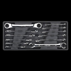 Tool Tray with Flare Nut & Ratchet Ring Spanner Set 12pc