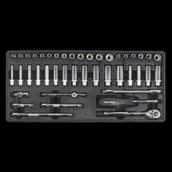 Tool Tray with Socket Set 43pc 1/4&quot;Sq Drive