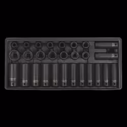 Tool Tray with Impact Socket Set 28pc 1/2"Sq Drive - Metric
