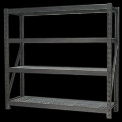Heavy-Duty Racking Unit with 4 Mesh Shelves 640kg Capacity Per Level 1956mm