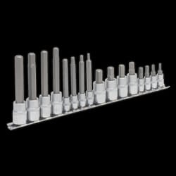 Hex Socket Bit Set 16pc 1/4&quot; & 3/8&quot;Sq Drive