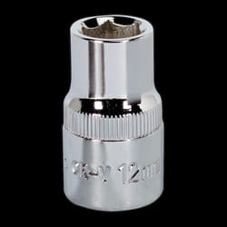 WallDrive&#174; Socket 12mm 1/2&quot;Sq Drive Fully Polished