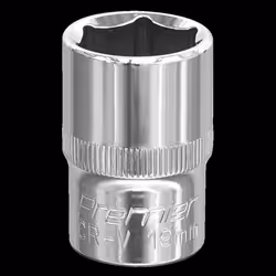 WallDrive&#174; Socket 19mm 1/2&quot;Sq Drive Fully Polished