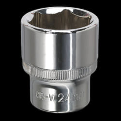 WallDrive&#174; Socket 24mm 1/2&quot;Sq Drive Fully Polished