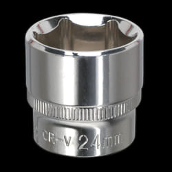 WallDrive&#174; Socket 24mm 3/8&quot;Sq Drive Fully Polished