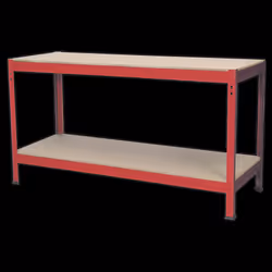 Workbench 1.53m Steel Wooden Top