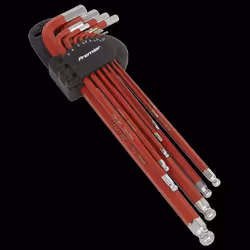 Ball-End Hex Key Set 11pc Anti-Slip Extra-Long Metric