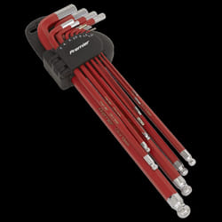 Ball-End Hex Key Set 11pc Anti-Slip Extra-Long Metric