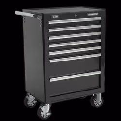 Rollcab 7 Drawer with Ball-Bearing Slides - Black