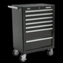 Rollcab 7 Drawer with Ball-Bearing Slides - Black