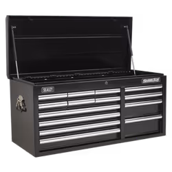 SEALEY - AP41149B Topchest 14 Drawer with Ball Bearing Slides Heavy-Duty - Black