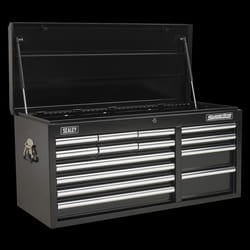 SEALEY - AP41149B Topchest 14 Drawer with Ball Bearing Slides Heavy-Duty - Black