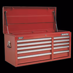 Topchest 10 Drawer with Ball-Bearing Slides Heavy-Duty - Red