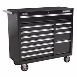 Sealey Ap41120B Rollcab 12 Drawer With Ball Bearing Runners Heavy-Duty - Black