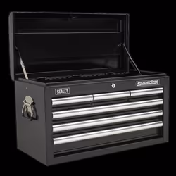 Topchest 6 Drawer with Ball-Bearing Slides - Black