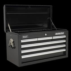 Topchest 6 Drawer with Ball-Bearing Slides - Black