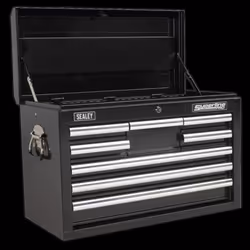 Topchest 8 Drawer with Ball-Bearing Slides - Black