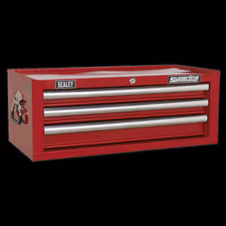 Mid-Box 3 Drawer with Ball-Bearing Slides - Red