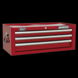 Mid-Box 3 Drawer with Ball-Bearing Slides - Red