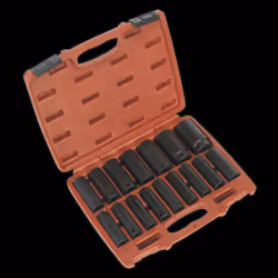 Impact Socket Set 16pc 1/2"Sq Drive Deep Metric