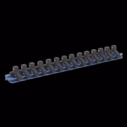 Socket Retaining Rail with 14 Clips Aluminium 1/4&quot;Sq Drive