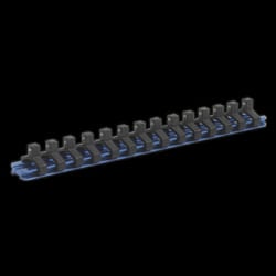 Socket Retaining Rail with 14 Clips Aluminium 1/4&quot;Sq Drive