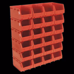 Plastic Storage Bin 150 x 240 x 130mm - Red Pack of 24