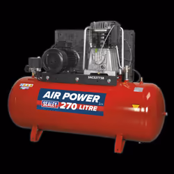 Air Compressor 270L Belt Drive 7.5hp 3ph 2-Stage with Cast Cylinders
