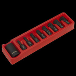 Impact Spline Bit & Holder Set 9pc 1/2&quot;Sq Drive