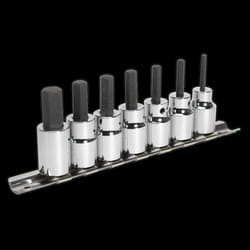 Hex Socket Bit Set 7pc 3/8&quot;Sq Drive Metric