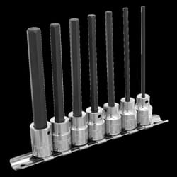 Hex Socket Bit Set 7pc 3/8&quot;Sq Drive 110mm Metric