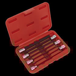 Ball-End Hex Socket Bit Set 7pc 3/8&quot;Sq Drive 150mm Metric