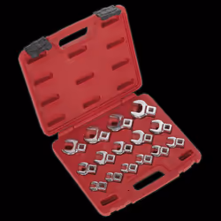 Crow's Foot Open-End Spanner Set 15pc 3/8"Sq Drive Metric