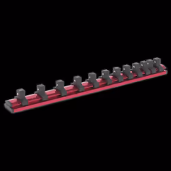 Socket Retaining Rail Magnetic 3/8"Sq Drive 12 Clips
