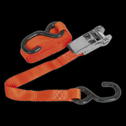Ratchet Strap 25mm x 4.5m Polyester Webbing with S-Hook 800kg Breaking Strength