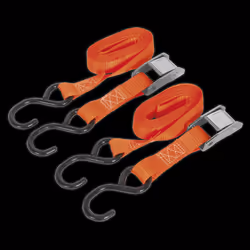 Cam Buckle Strap 25mm x 2.5m Polyester Webbing with S-Hooks 250kg Breaking Strength